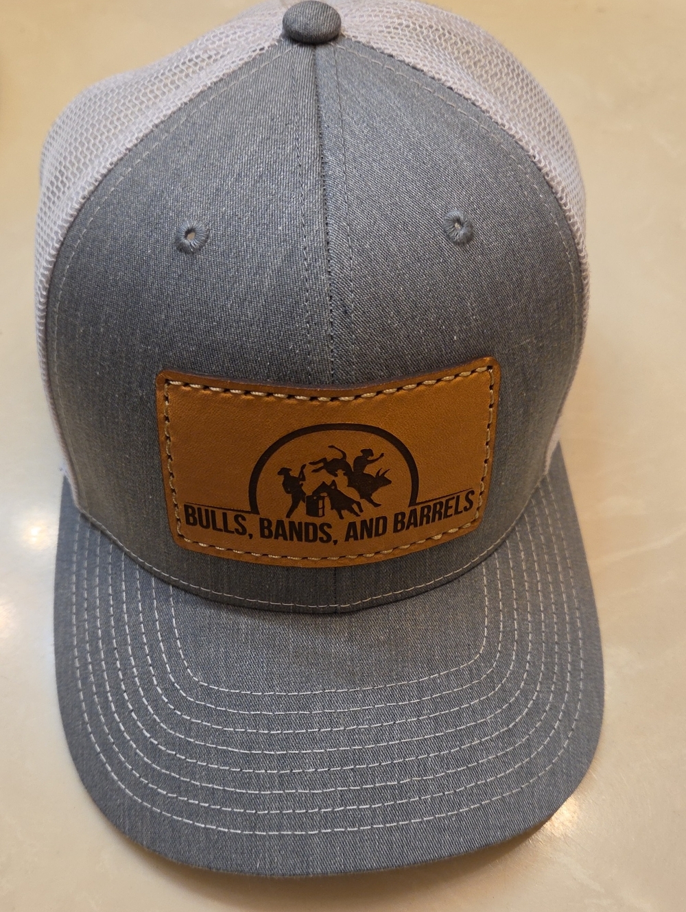 Bulls, Bands, and Barrels Gray Mesh-Back Trucker Hat